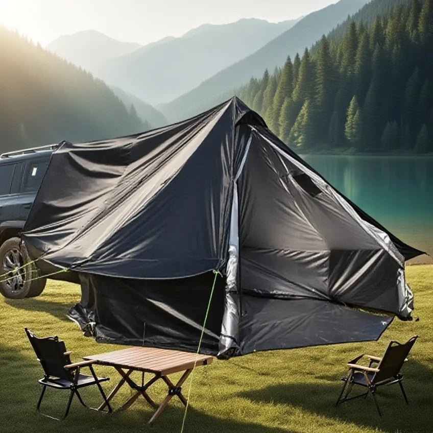 Camping Tent with Chimney & Stove Vent - 6-8 Person PU4000 Waterproof, Quic