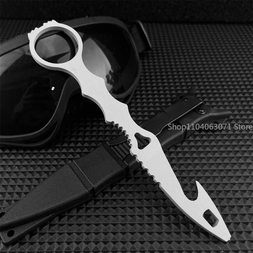 New Outdoor Rope-Cutting Straight Knife with Sheath Practical EDC Tool