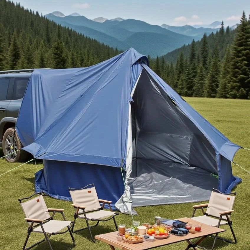 Camping Tent with Chimney & Stove Vent - 6-8 Person PU4000 Waterproof, Quic