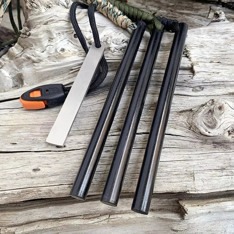 Outdoor Flint Magnesium Rod with White Steel Scraper Whistle Camping Tool