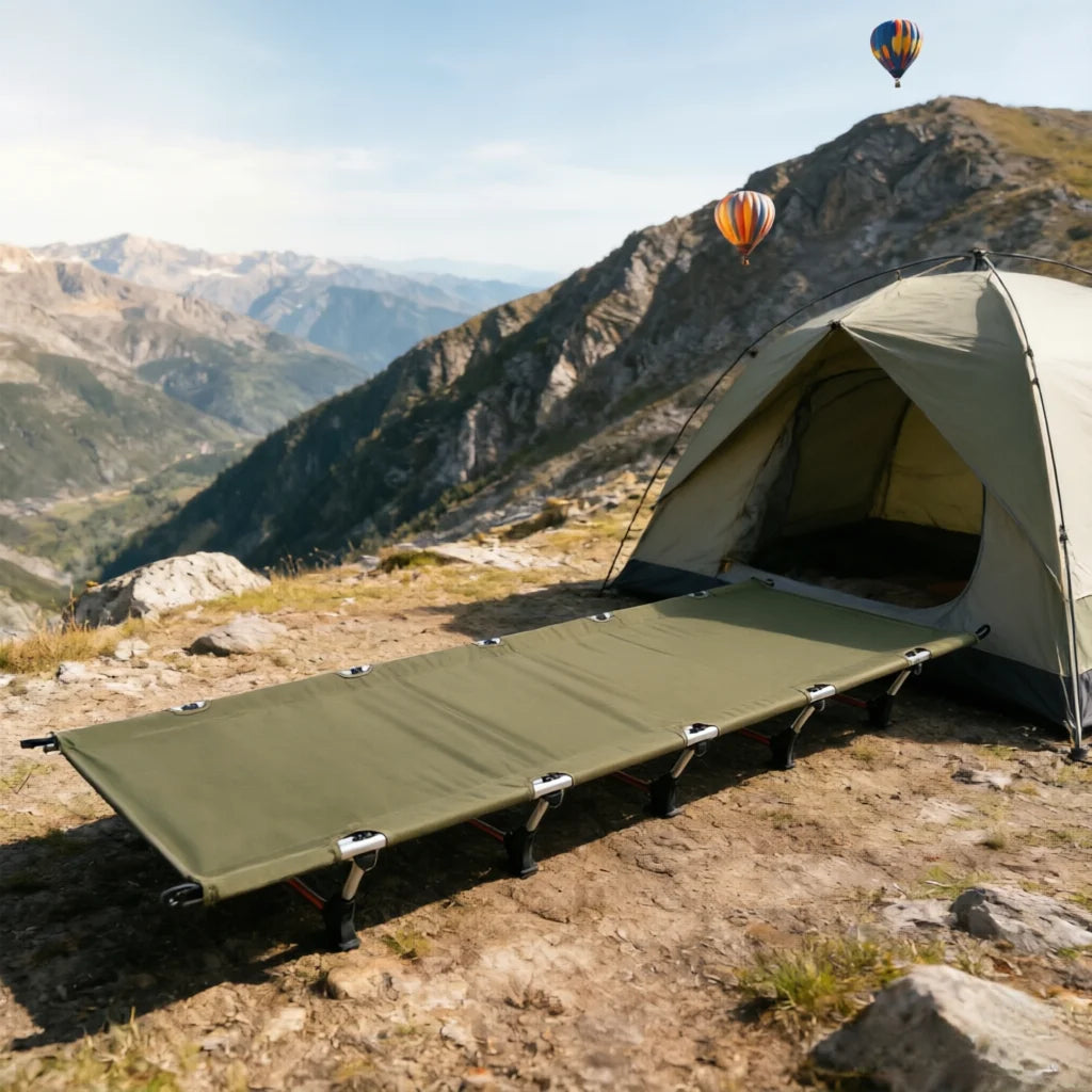 Folding Camping Cot Portable Compact For Outdoor Travel Base Camp Hiking