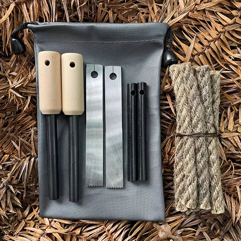 Outdoor Camping Flint Magnesium Rod Set Waterproof with White Steel Scraper