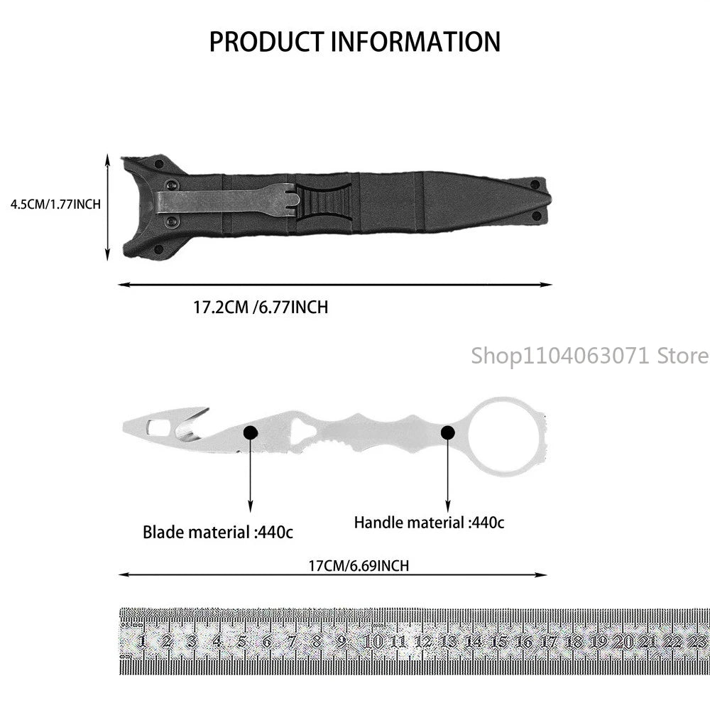 New Outdoor Rope-Cutting Straight Knife with Sheath Practical EDC Tool