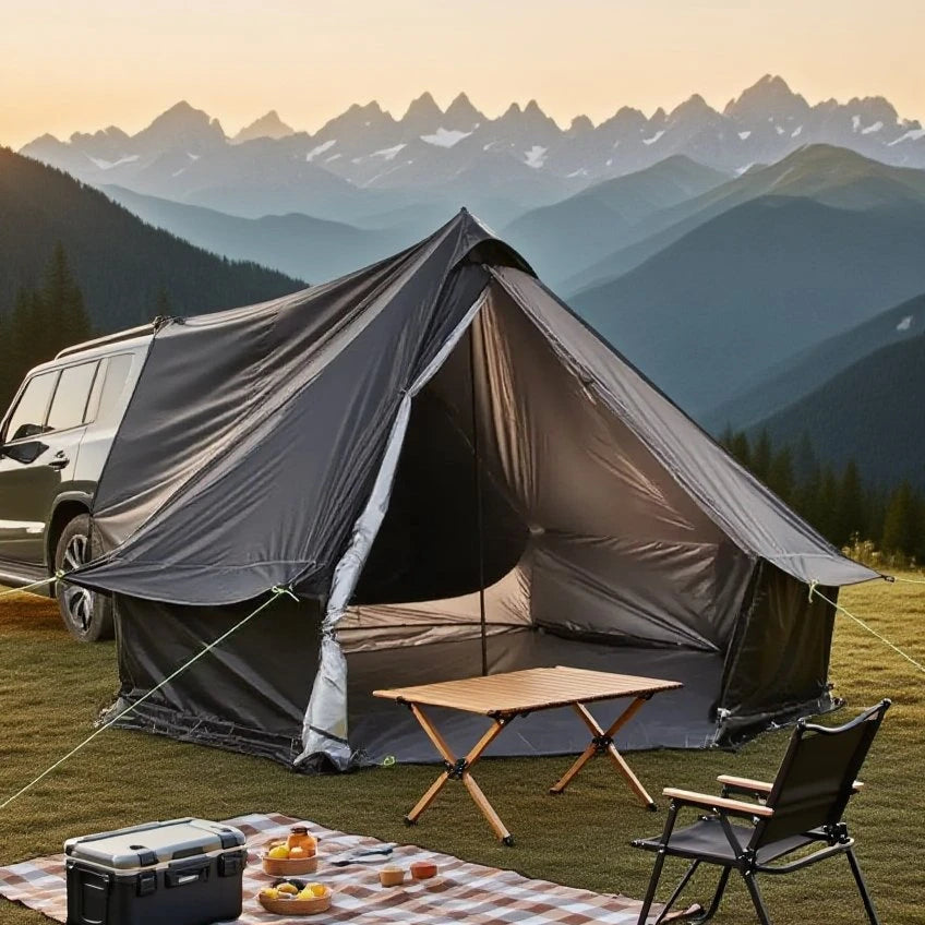 Camping Tent with Chimney & Stove Vent - 6-8 Person PU4000 Waterproof, Quic