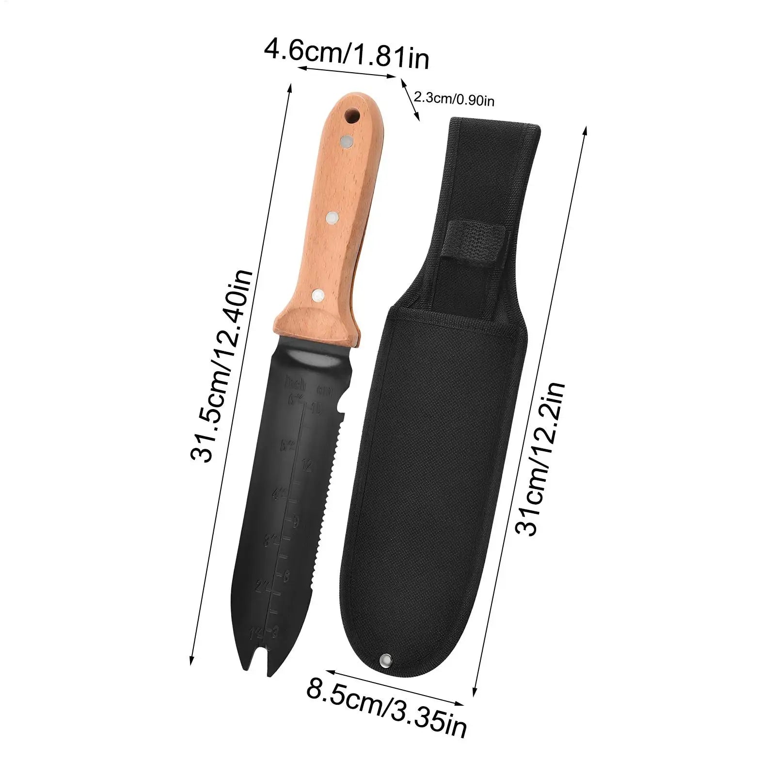 Stainless Steel Garden Shovel Ergonomic Digging Tool with Storage Bag Camping