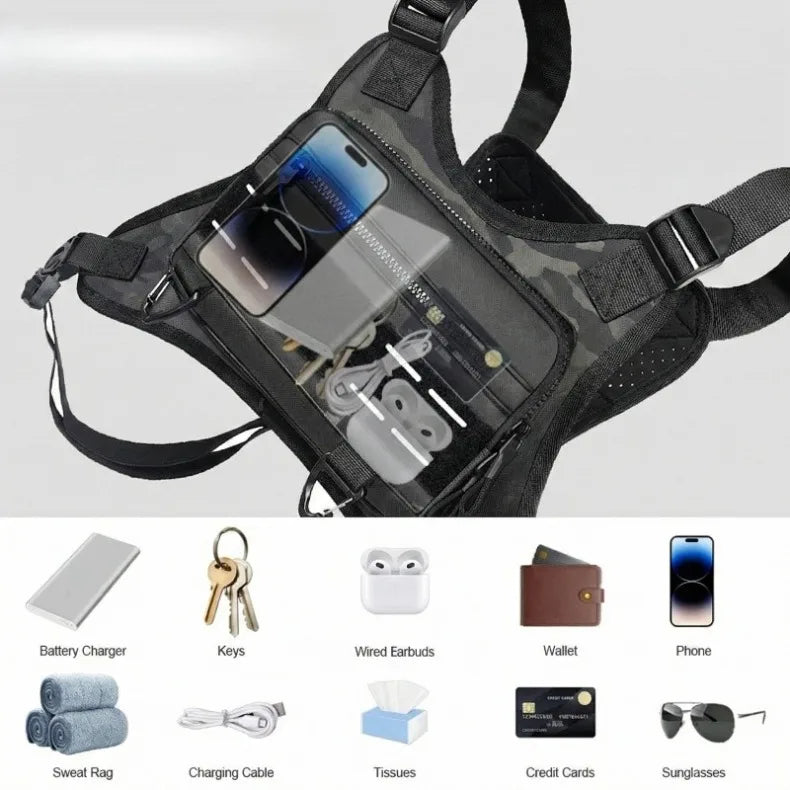 Sports Chest Bag Lightweight Waterproof Tactical Molle Hiking Camping Vest Bag