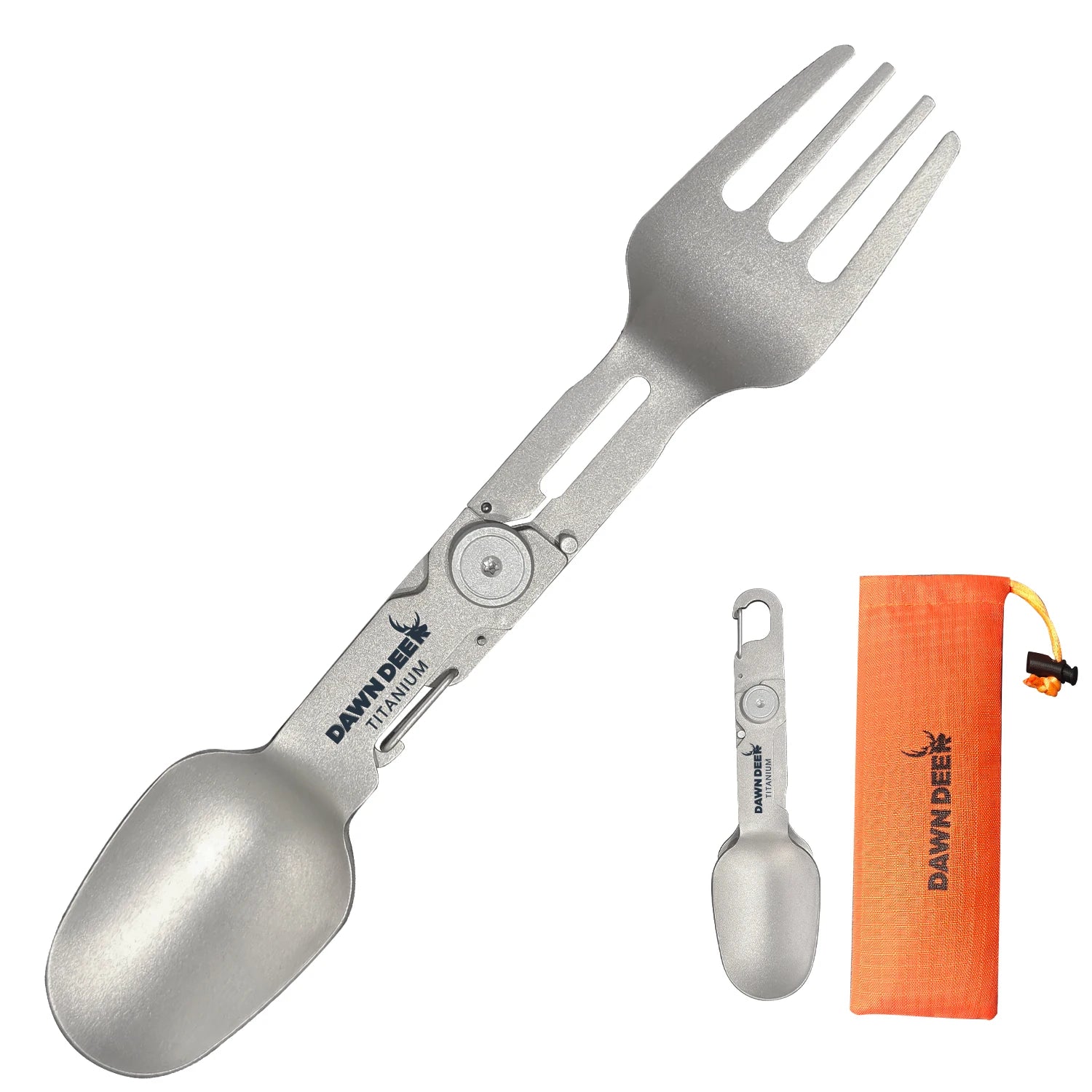 Titanium Folding Spoon and Fork for Camping, Multifunctional combination