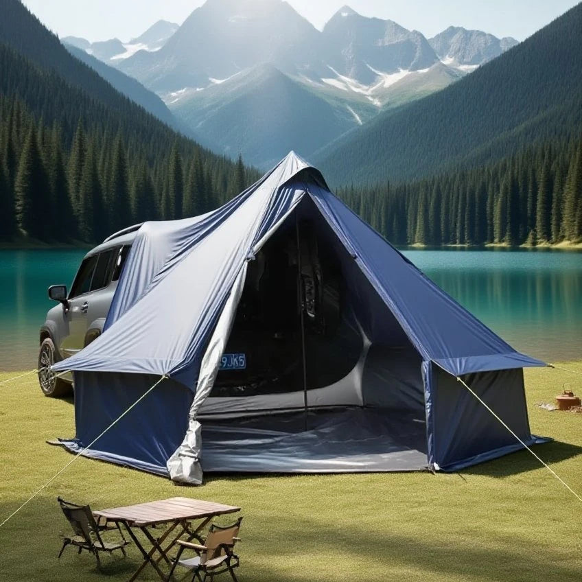Camping Tent with Chimney & Stove Vent - 6-8 Person PU4000 Waterproof, Quic