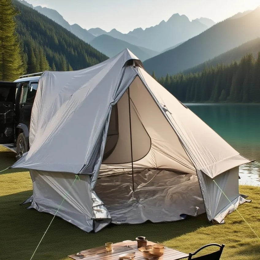 Camping Tent with Chimney & Stove Vent - 6-8 Person PU4000 Waterproof, Quic