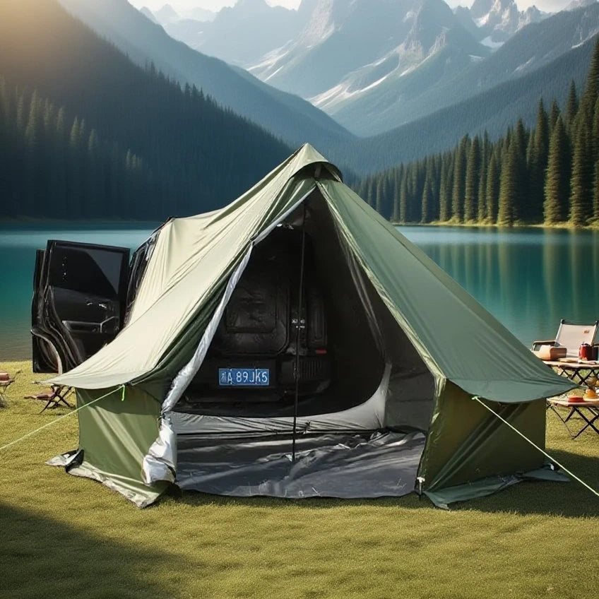 Camping Tent with Chimney & Stove Vent - 6-8 Person PU4000 Waterproof, Quic