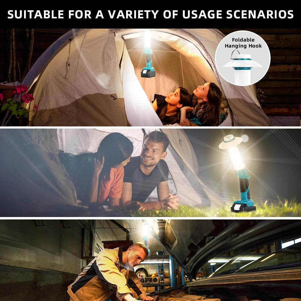 Portable Flashlight for Makita V20 Battery 800LM LED Work Light Cordless Floodlight