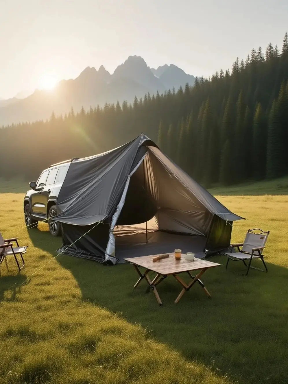 Camping Tent with Chimney & Stove Vent - 6-8 Person PU4000 Waterproof, Quic