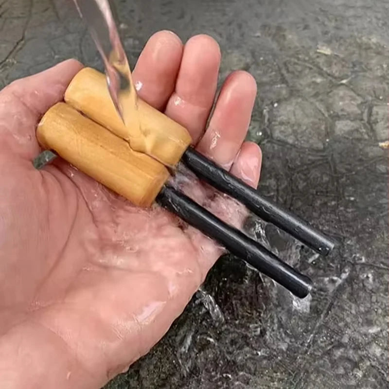 Outdoor Camping Flint Magnesium Rod Set Waterproof with White Steel Scraper
