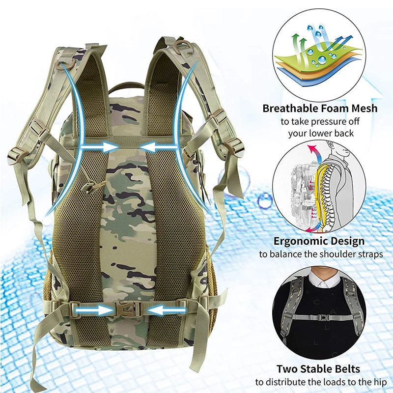 Men Tactical Backpacks Outdoor 35L Large Capacity Man Camping Backpack