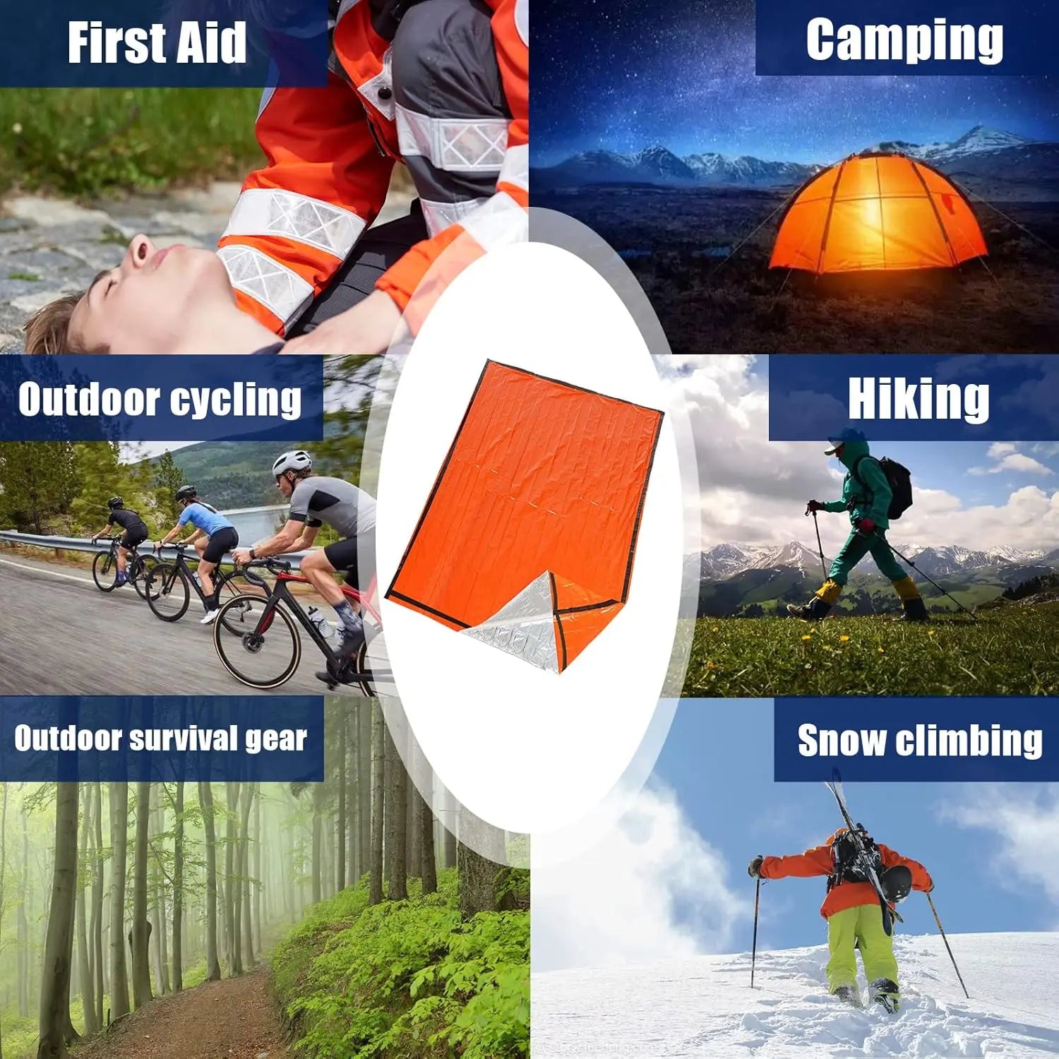 Emergency sleeping bag, polyester film Bivy Sack survival bag, suitable camping