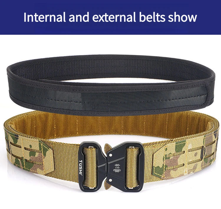 Tactical Belt 2 Inch Quick Release Ronin Camo Belt Metal Outdoor Waist Belt
