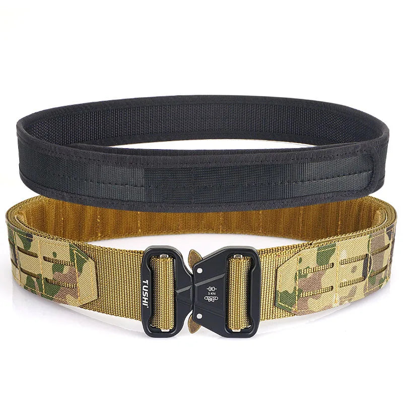 Tactical Belt 2 Inch Quick Release Ronin Camo Belt Metal Outdoor Waist Belt