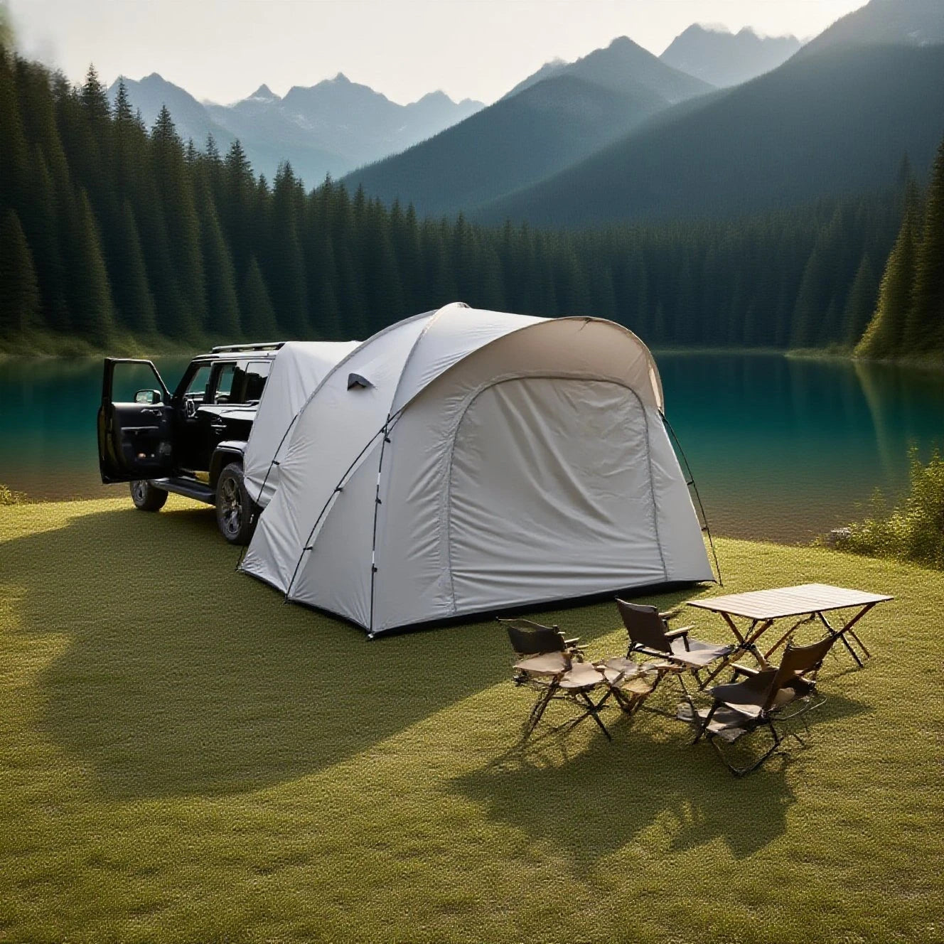 3-4 Person SUV Camping Tent PU4000 Waterproof with Mesh Bug Door