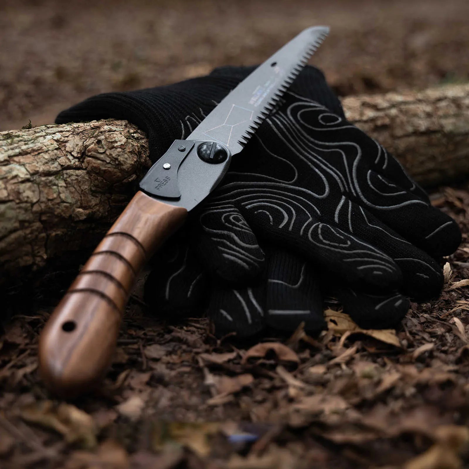 Folding Camp Saw Steel Walnut Wood Handle Camping Saw Cutting Camping
