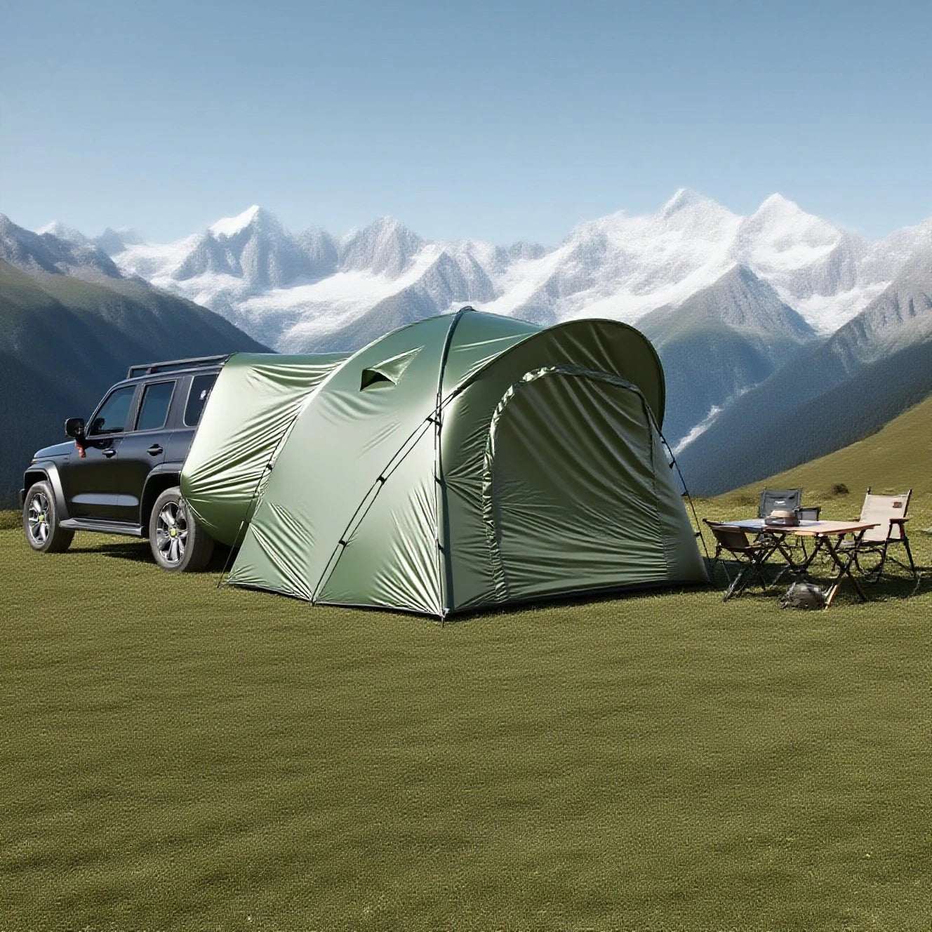 3-4 Person SUV Camping Tent PU4000 Waterproof with Mesh Bug Door