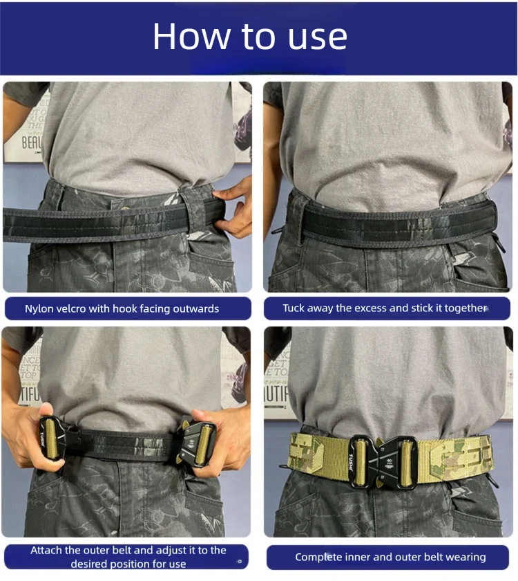 Tactical Belt 2 Inch Quick Release Ronin Camo Belt Metal Outdoor Waist Belt