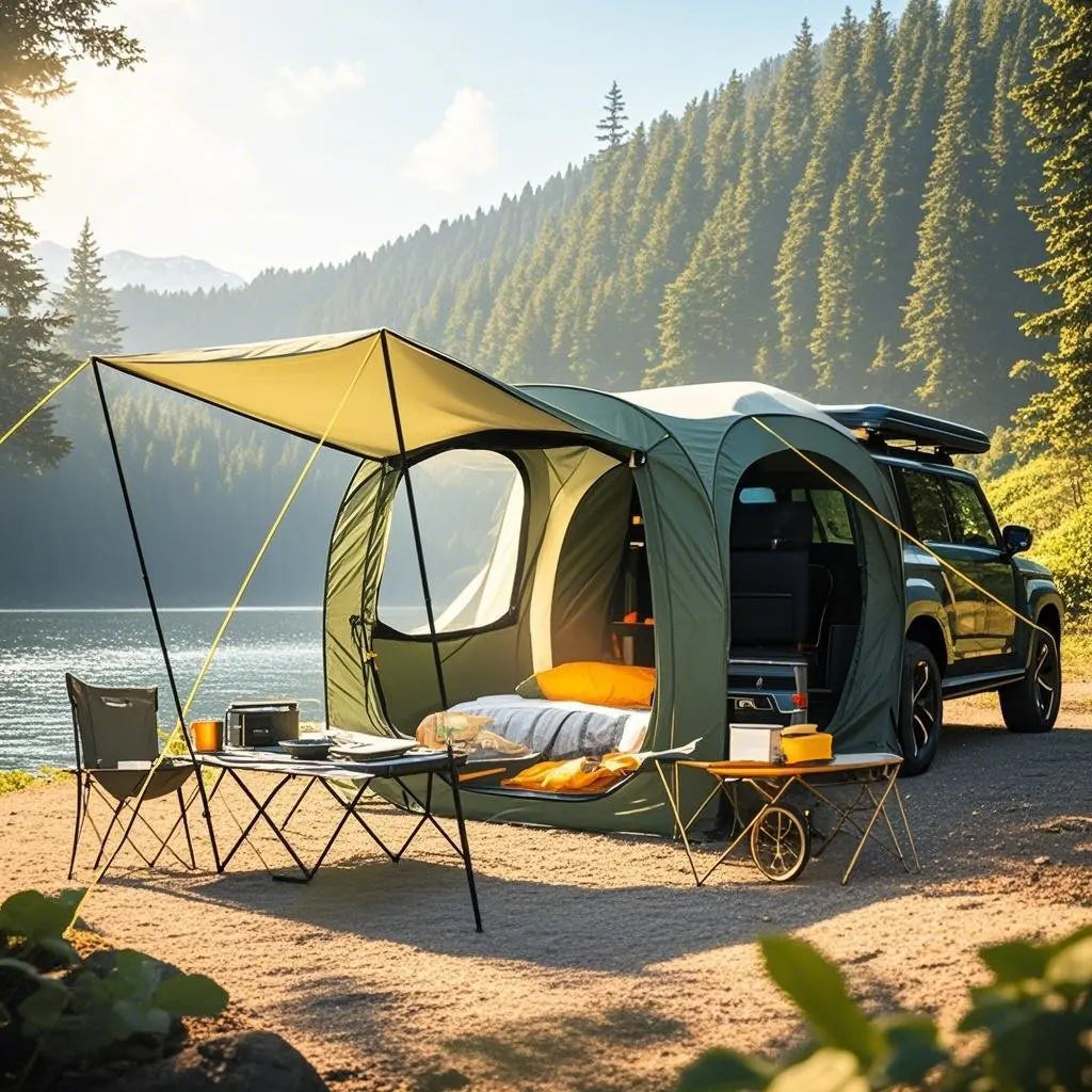 Car Rear Automatic Tent, Car Tailgate Tent,Pop Up Car Rear Tent, SUV Tents Car