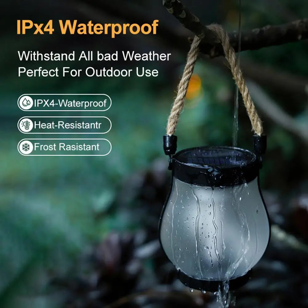 USB Rechargeable Camping Light Solar Flame Lights Waterproof  Outdoor Lights
