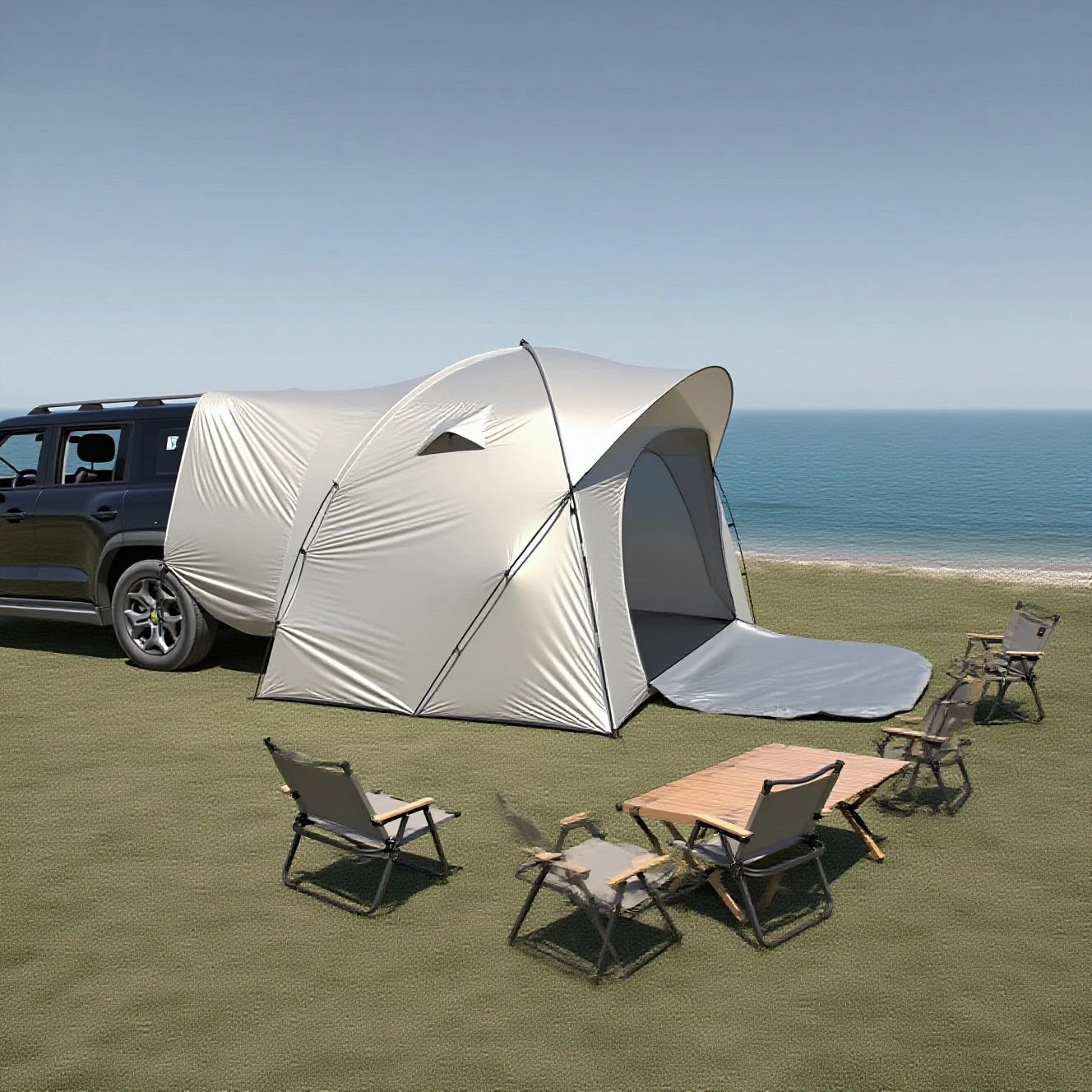 3-4 Person SUV Camping Tent PU4000 Waterproof with Mesh Bug Door