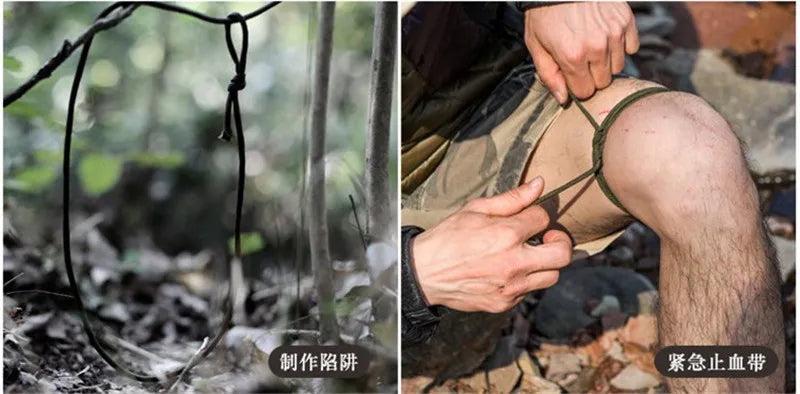 Fashion Men Outdoor LED Light Survival Umbrella Rope SOS Bracelet Emergency