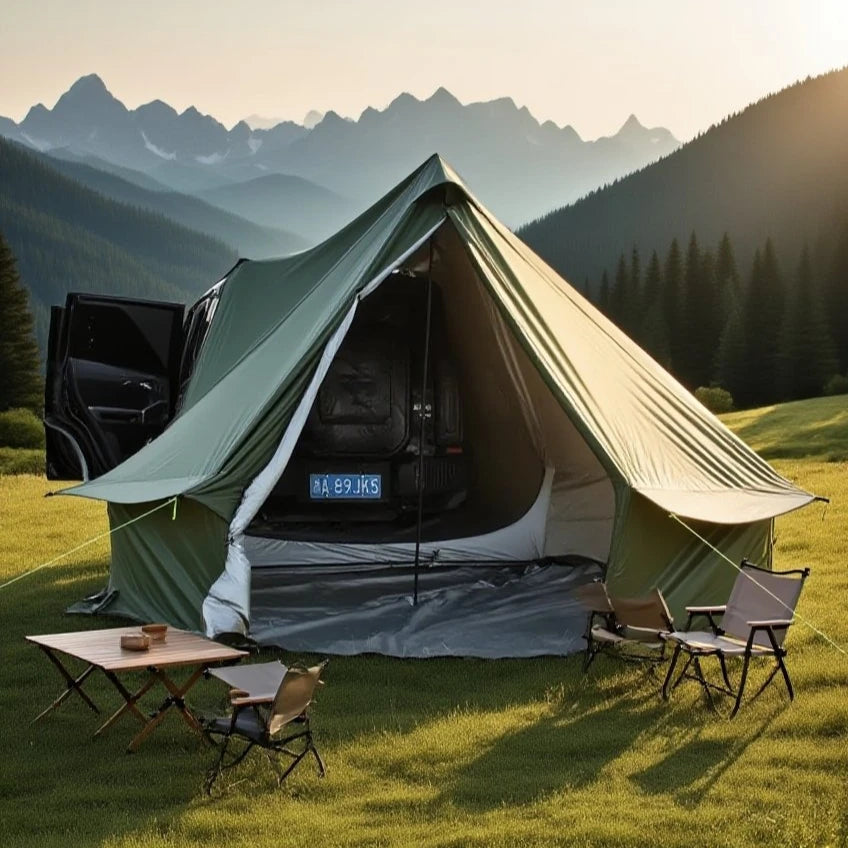 Camping Tent with Chimney & Stove Vent - 6-8 Person PU4000 Waterproof, Quic