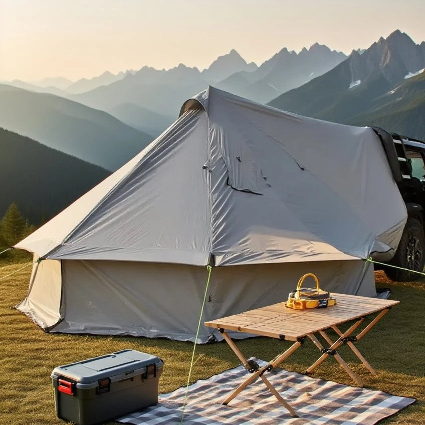 Camping Tent with Chimney & Stove Vent - 6-8 Person PU4000 Waterproof, Quic