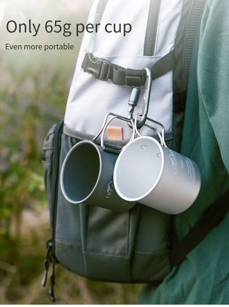 Outdoor Camping Fold Titanium Cup Travel Travel Cooking Set Cooking