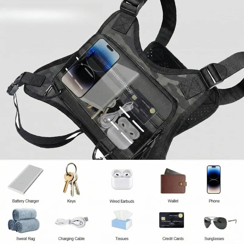 Sports Chest Bag Lightweight Waterproof Tactical Molle Hiking Camping Vest Bag