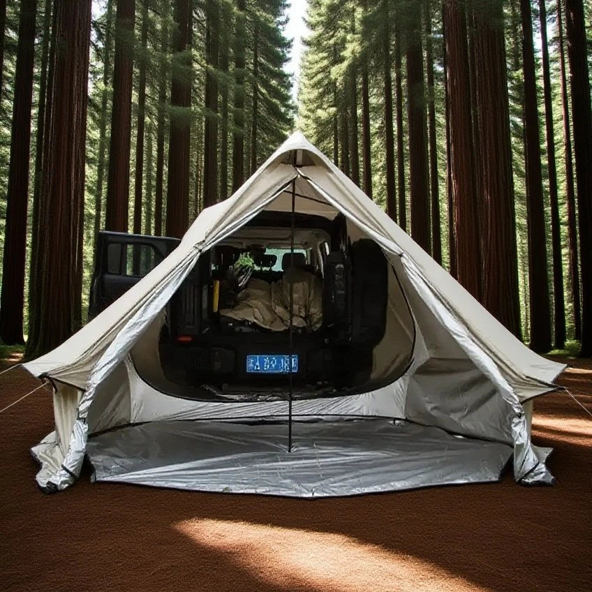 Camping Tent with Chimney & Stove Vent - 6-8 Person PU4000 Waterproof, Quic