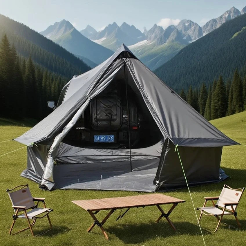 Camping Tent with Chimney & Stove Vent - 6-8 Person PU4000 Waterproof, Quic
