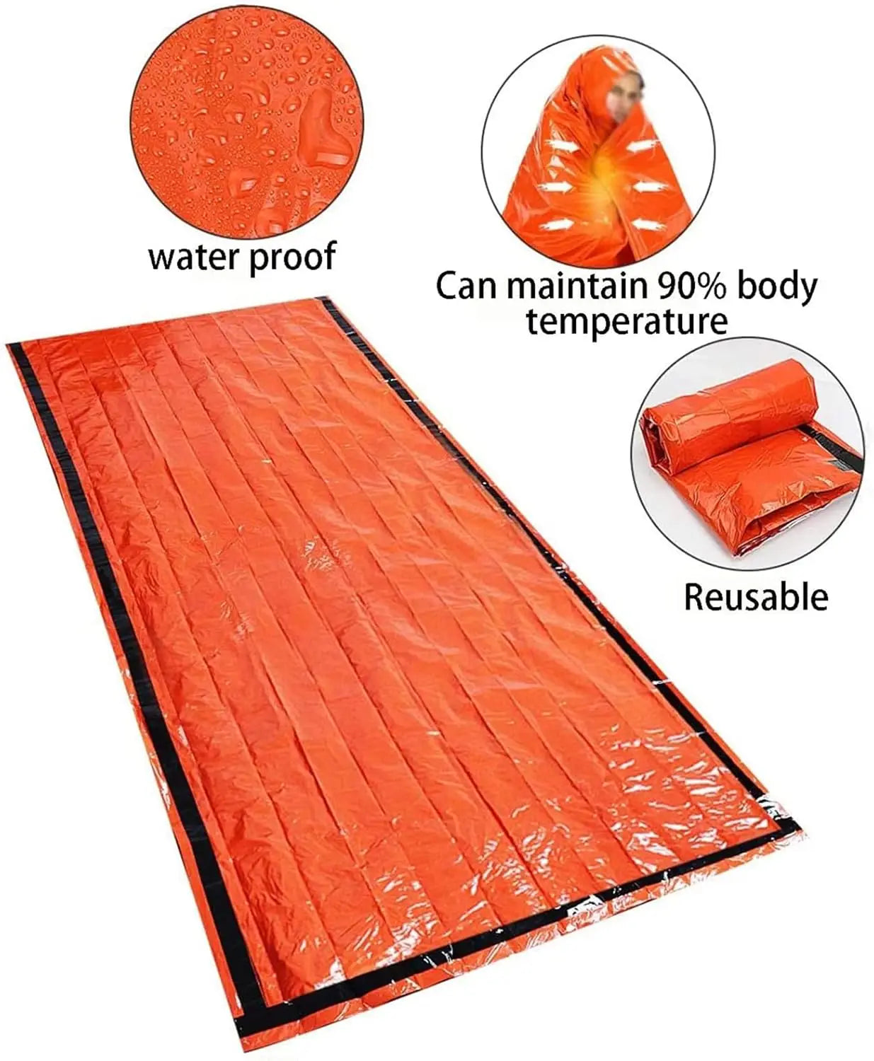 Emergency sleeping bag, polyester film Bivy Sack survival bag, suitable camping