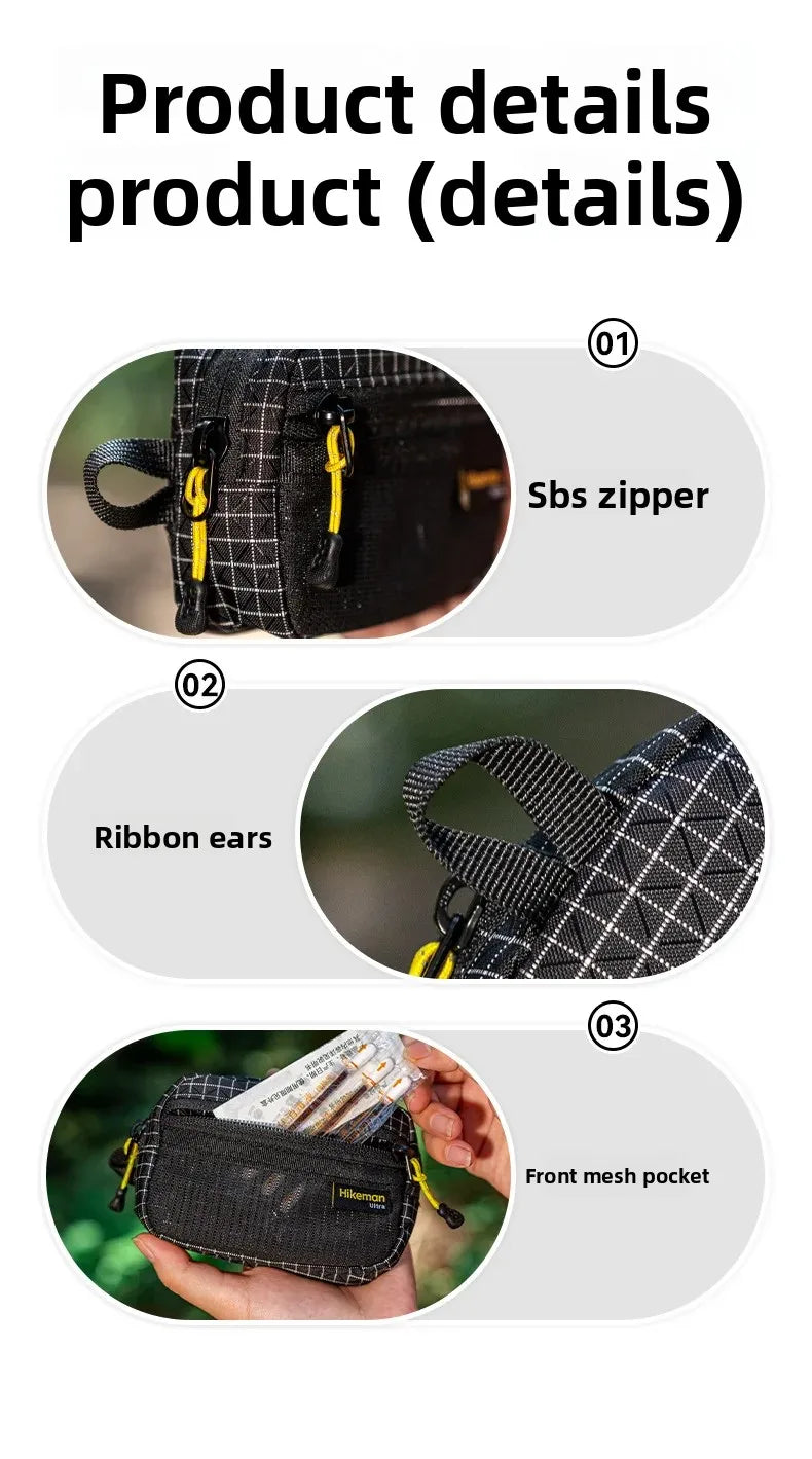 Tactical Utility Bag Durable Waterproof Zipper Mesh Pocket D Buckle Camping