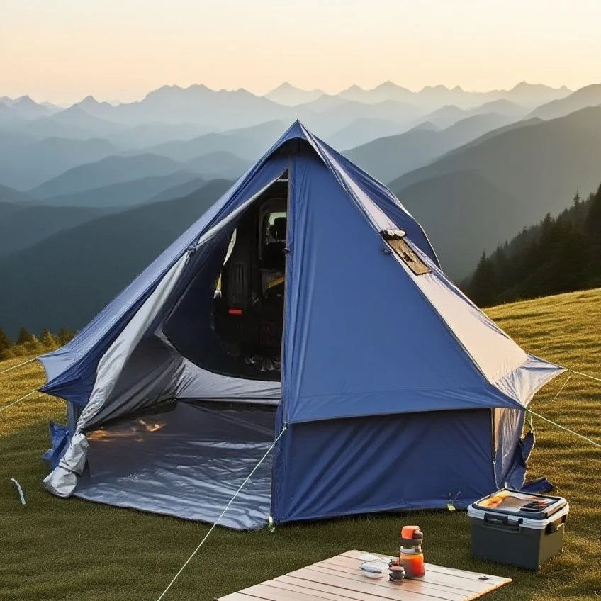 Camping Tent with Chimney & Stove Vent - 6-8 Person PU4000 Waterproof, Quic