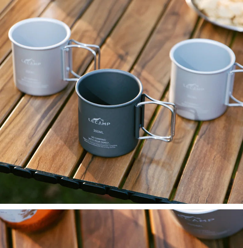 Outdoor Camping Fold Titanium Cup Travel Travel Cooking Set Cooking