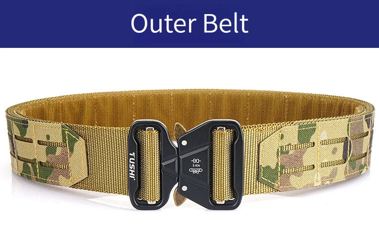 Tactical Belt 2 Inch Quick Release Ronin Camo Belt Metal Outdoor Waist Belt