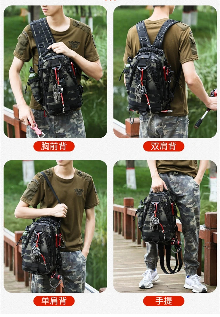 Outdoor Fishing Tackle Bag Waterproof Hiking Cycling Travel Backpack Tools