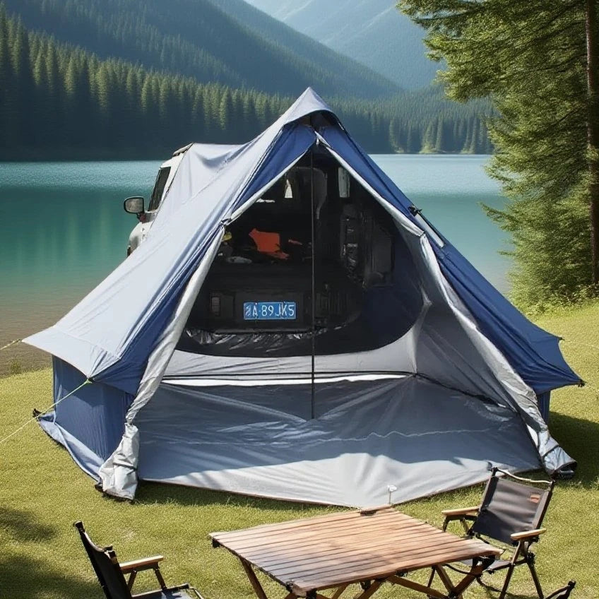 Camping Tent with Chimney & Stove Vent - 6-8 Person PU4000 Waterproof, Quic