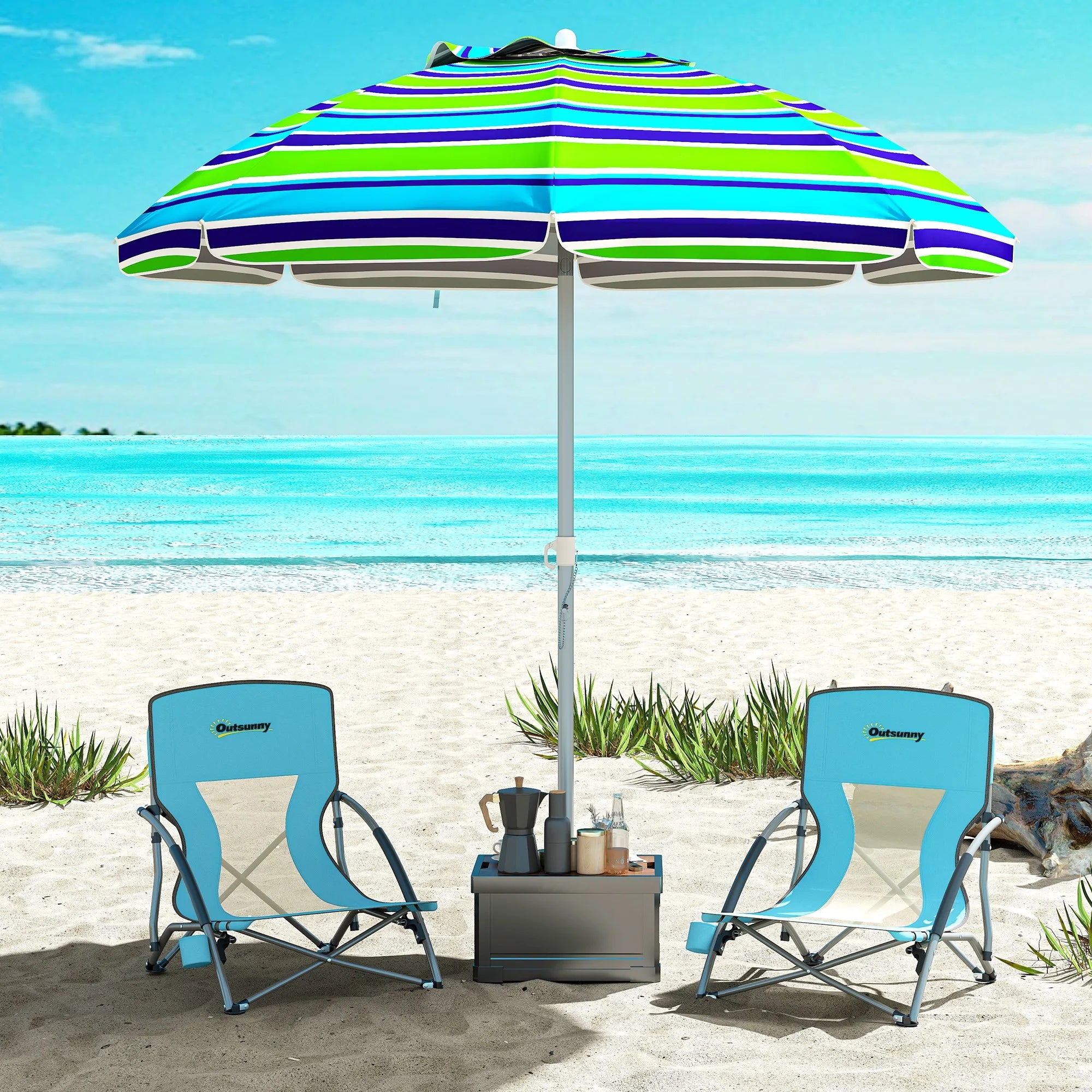 Beach Chairs Foldable Lightweight Folding Camping Chairs Carry Bag Cup