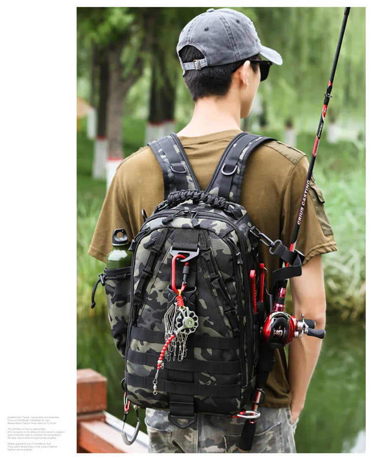 Outdoor Fishing Tackle Bag Waterproof Hiking Cycling Travel Backpack Tools