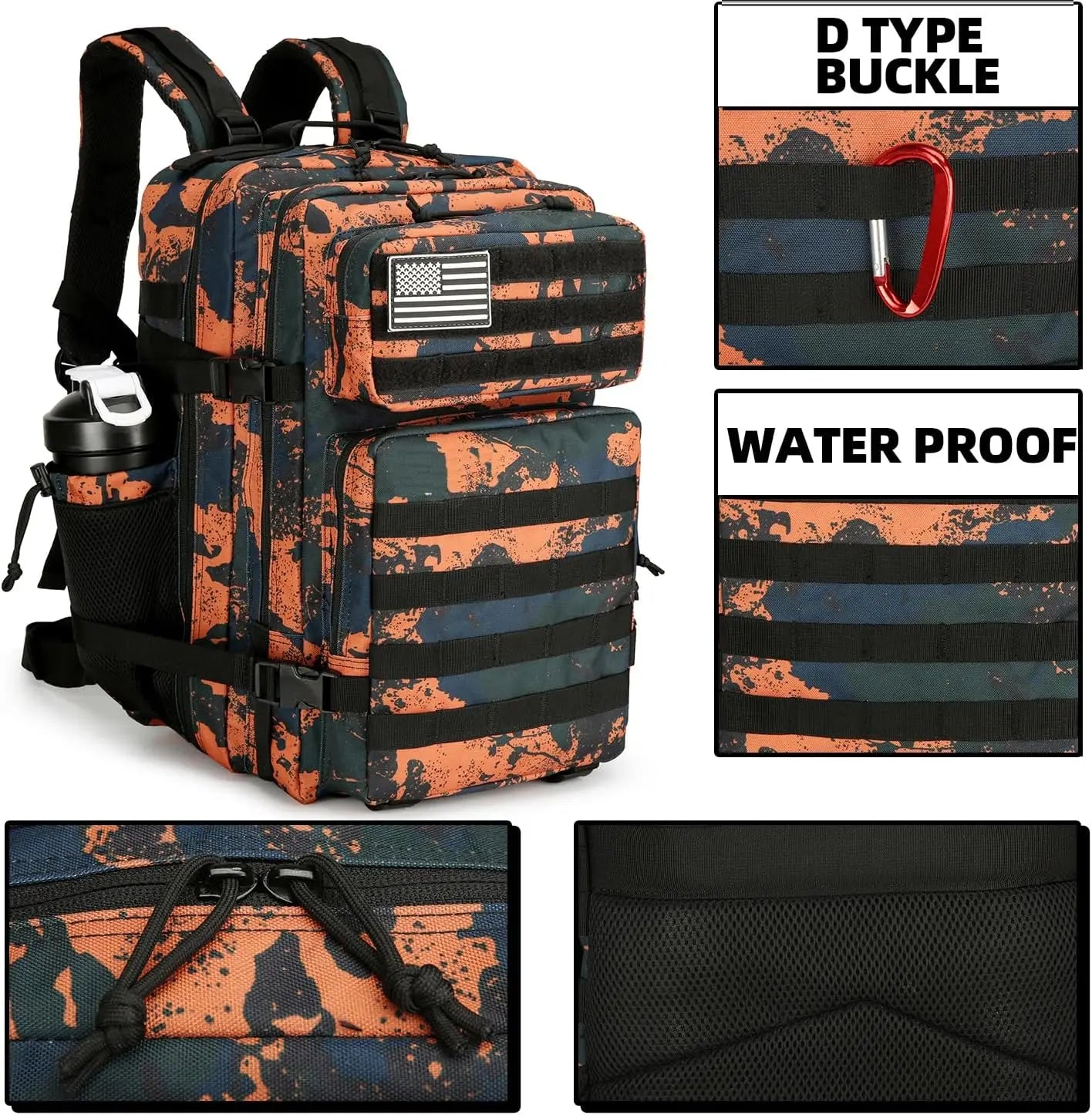 Tactical Backpack Hiking Bag Pack Outdoor Sport Backpack Waterproof Bag