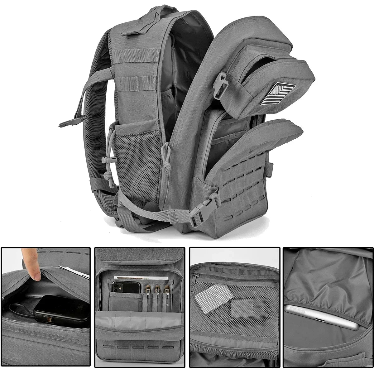Tactical Backpack School Bag Gym Rucksack Treeking with Dual  camping