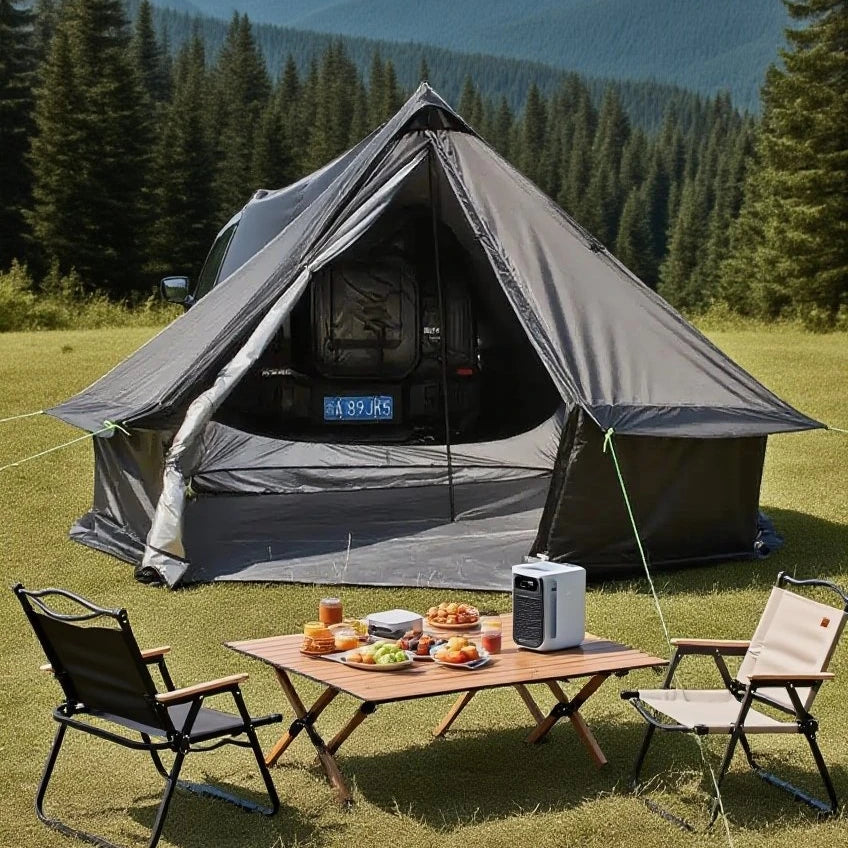 Camping Tent with Chimney & Stove Vent - 6-8 Person PU4000 Waterproof, Quic