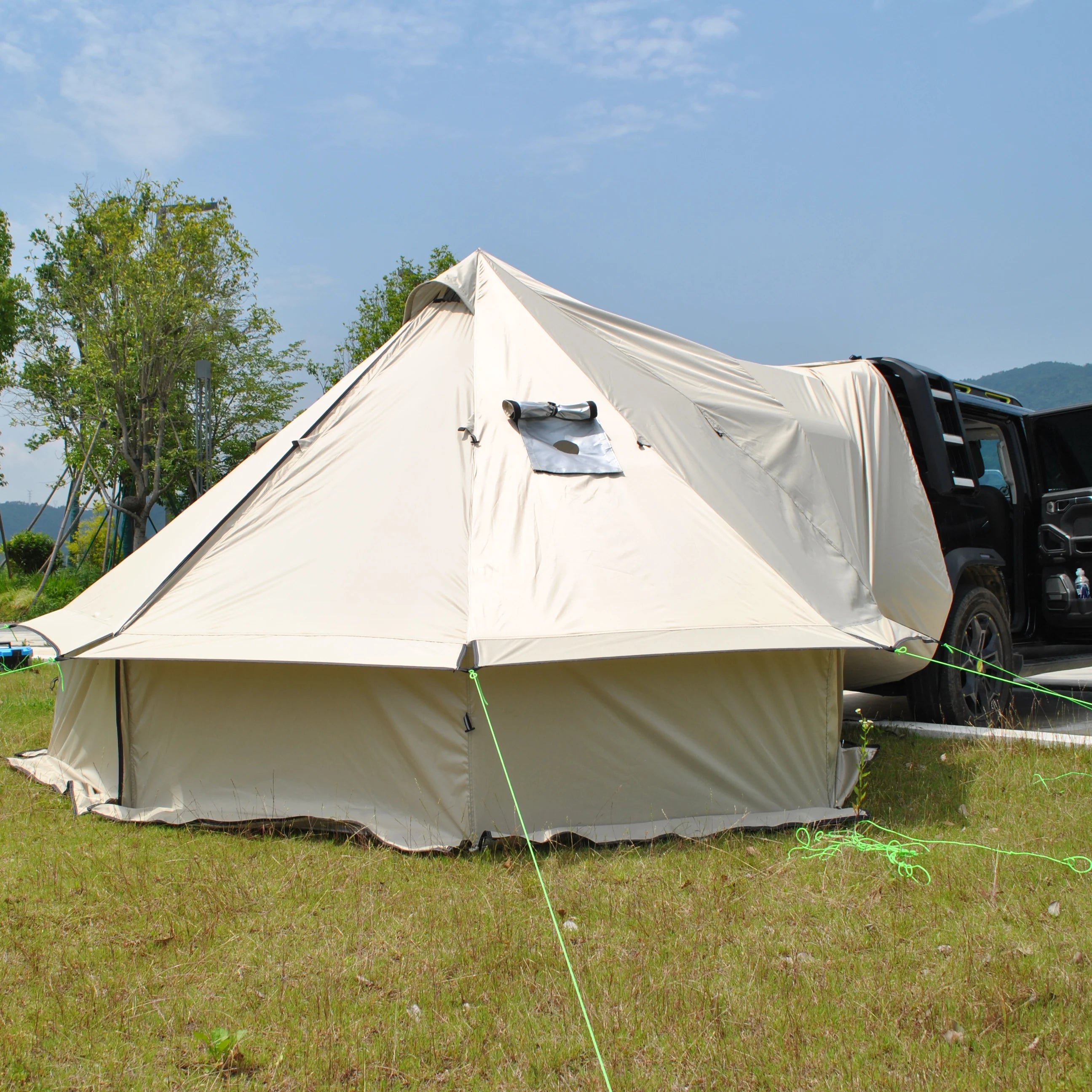 Camping Tent with Chimney & Stove Vent - 6-8 Person PU4000 Waterproof, Quic