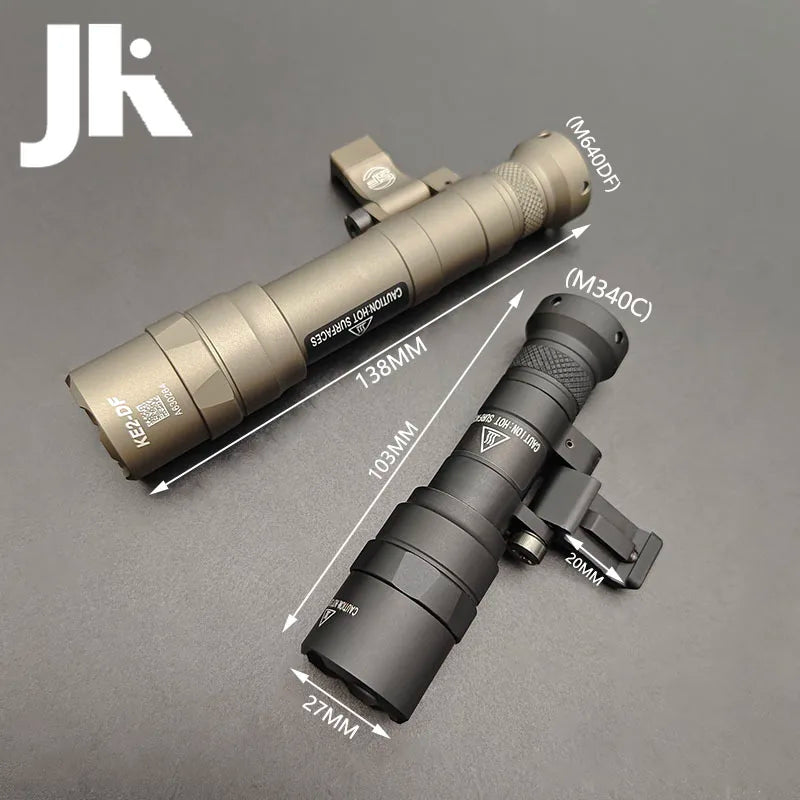 Tactical Flashlight M640 M340 Weapons Scout Light 20MM Picatinny Rail