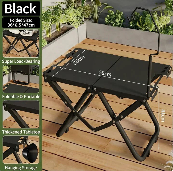 Lightweight Foldable Beach Camping Picnic Table Hollow Hanging Slots